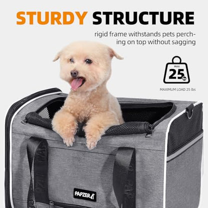 Top Loading Medium Cat Carrier with Privacy Curtain, Soft-Sided Small Pet Travel Crate Vet Visit, Little Puppy Dog Kennel Bag Suitcase Luggage Sleeve, 18x11x11 Inch Grey - color: Grey