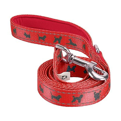 EcoBark Teacup Dog Leash - Soft & Reflective Toy Breed Leashes with Padded Handle - Strong & Durable - Training and Pulling for Tiny & Small Dogs (Red) - color: Red, size: 6 ft x 5/8 in - Thinnest Width