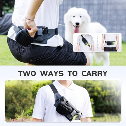 2 In 1 Dog Treat Pouch for Training, Upgrade Treat Pouch for leash with Removable Clip on Silicone Treat Bag & Built-in Poop Bag Dispenser,Waist Belt Fanny Pack for Pet Puppy Training Walking Hiking