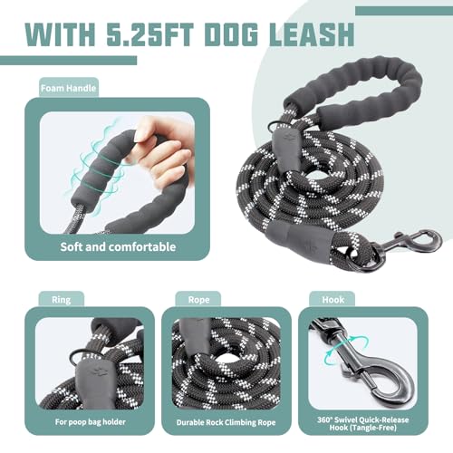 AUROTH Dog Harness and Leash Set, Soft Padded Service Dog Vest with 5.25FT Dog Leash, No Choke, Easy On Pet Vest, Adjustable Reflective No Pull Dog Harness Small Sized Dog, Easy Walking and Training - color: Macaron Blue, size: Small