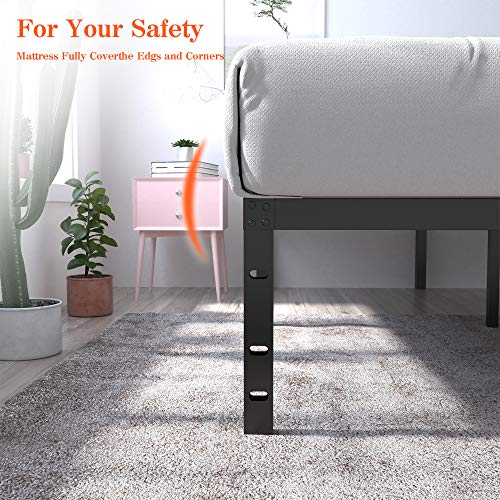 yookare 18 Inch Tall 3500lbs Heavy Duty Bed Frame Metal Platform/Maximum Storage/Mattress Foundation/Steel Slats Support/Noise Free/Box Spring Replacement,Cal King - size: California King, style: 18 INCH