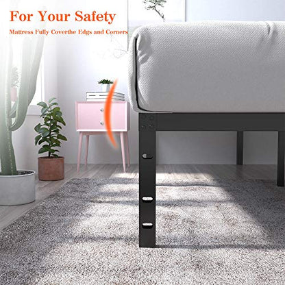yookare 18 Inch Tall 3500lbs Heavy Duty Bed Frame Metal Platform/Maximum Storage/Mattress Foundation/Steel Slats Support/Noise Free/Box Spring Replacement,Cal King - size: California King, style: 18 INCH