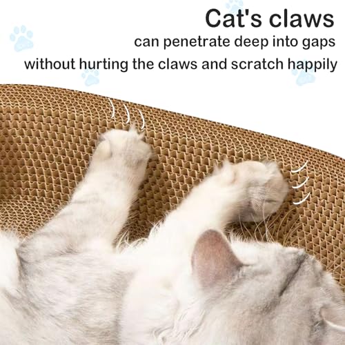 Cat Scratcher, 23.6x14.9 inches Cardboard Cat Scratchers for Indoor Cats, Large Cat Scratching Board, Oval Cat Scratch Pad Bed with Catnip - size: 1PC-23.6 x 14.9 x 3.9 inches