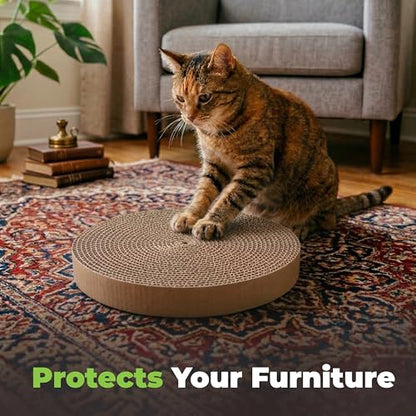 Best Pet Supplies Catify Cat Scratcher, Fun Interactive Scratchers, Posts, Poles, Claw Safe, Furniture Saver Indoor Play Support Natural Cat Behaviors Heavy Duty - 5 Pack Round, 10 x 10" - color: Round(5 Pack)