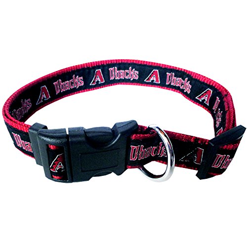 MLB Arizona Diamondbacks Licensed PET COLLAR- Heavy-Duty, Strong, and Durable Dog Collar. Available in 29 Baseball Teams and 4 Sizes - color: Arizona Diamondbacks, size: Small
