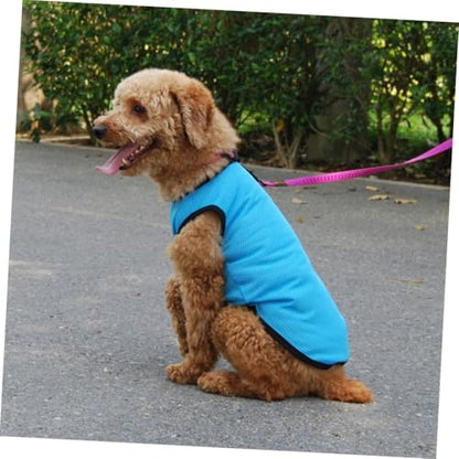 Pet Dog Vest Sleeveless Breathable Mesh Cooling Shirt Blue M for Puppies and Small Dogs Summer Pet Clothes