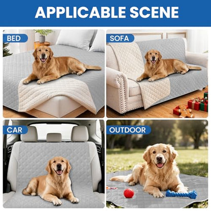 Waterproof Dog Blanket, Non-Slip Soft Pet Bed Cover, Couch Cover for Dogs Washable, Protects Sofa, Furniture, Crate, Car, Tear Resistant Leakproof Pet Blanket (30x70 Inch, Light Grey) - color: Light Grey, size: 30" x 70" (Pack of 1)