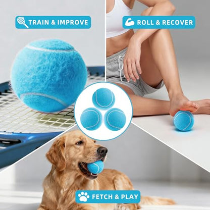 PoyPet 16-Pack Tennis Balls Bulk for Practice,Training and Beginners | Ideal for Dog Fetch,Chew and Play - color: Blue