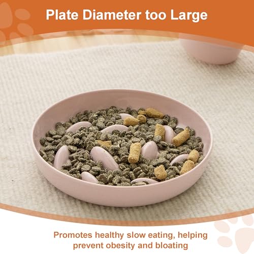 Slow Feeder Bowl for Cats and Small Dogs,Cilkus Fish Pool Design, Fun Interactive Bloat Stop Puzzle Feeder Bowl Healthy Eating Diet Made of Melamine Food Grade Material (Pink(Melamine)) - color: Pink(Melamine)