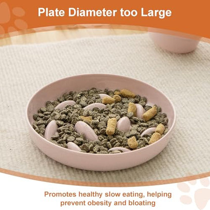Slow Feeder Bowl for Cats and Small Dogs,Cilkus Fish Pool Design, Fun Interactive Bloat Stop Puzzle Feeder Bowl Healthy Eating Diet Made of Melamine Food Grade Material (Pink(Melamine)) - color: Pink(Melamine)