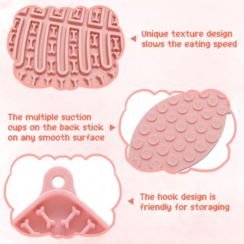 Ceramic Slow Feeder Cat Bowl 5.5inch with Lick Mat,Elevated Food Bowl for Cats and Small Dogs,Cute Flower Shape for Dry and Wet Food-White Bowl+Pink Lick Mat - color: White Bowl+ Pink Lick Mat