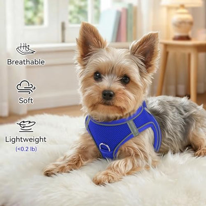 Joytale Small Dog Harness, Breathable Mesh Step-in Vest, Reflective Soft Padded Harnesses for Cats and Puppies Dogs, Navy Blue, XXXS - color: NavyBlue, size: XXXS--Chest: 10.5-12''