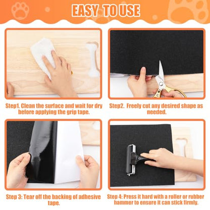6 PCS Pet Nail Self Adhesive Replacement Emery Paper Fits Most Dog Scratch Pad Cat Litter Box DIY on The Places Where Pets Like to Scratch (10in*17.7in, Black) - color: Black, size: 10in*17.7in