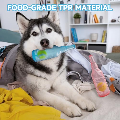 Water Bottle Dog Toy,Dog Toys for Aggressive Chewers,Water Bottle with Tennis Ball,Suitable for Small and Medium Pets to Exercise Outdoors(Blue) - color: Blue