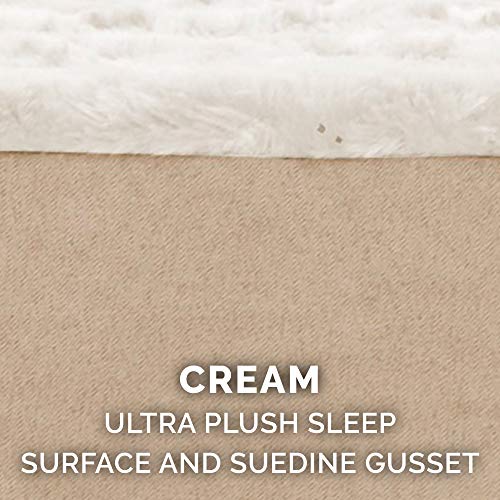 Furhaven Replacement Dog Bed Cover Ultra Plush Faux Fur & Suede Mattress, Machine Washable - Cream, Jumbo Plus (XX-Large) - color: Cream, size: Jumbo Plus (XX-Large) (Pack of 1)