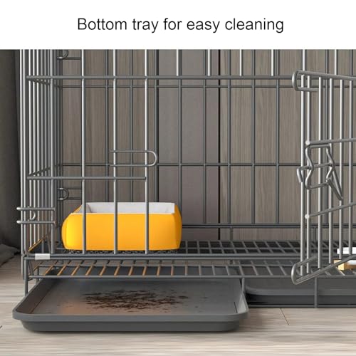 Puppy Crate, Animal cage, pet Playpen, Metal Wire Folding Dog Cage with Removable Tray, Travel Indoor and Outdoor Puppy Playpen, Easy to Carry(Purple,61 * 42 * 50cm)