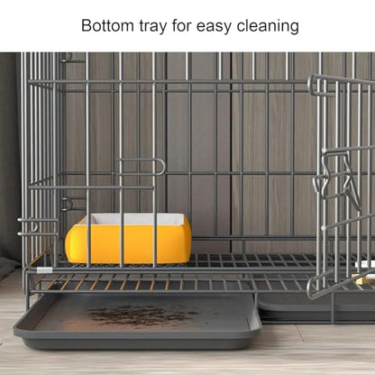 Puppy Crate, Animal cage, pet Playpen, Metal Wire Folding Dog Cage with Removable Tray, Travel Indoor and Outdoor Puppy Playpen, Easy to Carry(Purple,61 * 42 * 50cm)