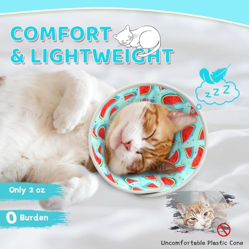 Cat Cone Collar Soft to Stop Licking, Adjustable, Foldable Lightweight Kitten Cones After Surgery Recovery for Cats & Kittens, Cat Cone Alternative, Easy Eating (Blue, S) - color: Blue, size: S