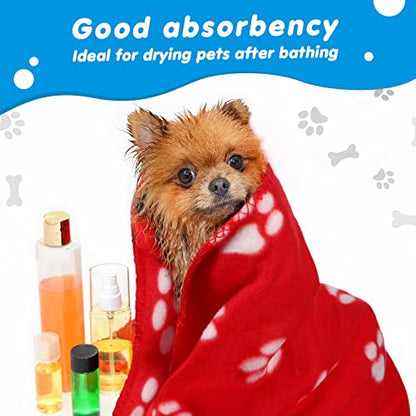 Chumia 28 Pieces Puppy Blanket Bulk Small Fleece Pet Blanket for Puppy Dogs Kitten Cats Pets Soft Warm Paw Print Sleep Mat Bed Covers, 28 Styles(27.5 x 39.3 Inch) - size: 27.5 x 39.3 Inch