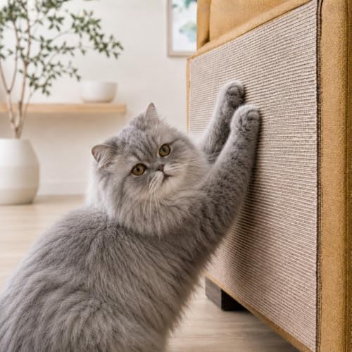 Best Pet Supplies Catify Cat Scratcher, Fun Interactive Scratchers, Posts, Poles, Claw Safe, Furniture Saver Indoor Play Support Natural Cat Behaviors Heavy Duty - Beige, 78.7 x 15.8 - color: Beige Mat - 78.7 x 15.8"