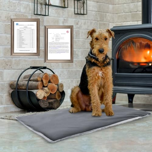 Rest-Eazzzy Cat Heating Pad & Bed - Heated Cat Bed with Removable Cover & 5-Level Timer & Temperature Control (Pure-Grey) - color: Grey, size: Small-1 Pack