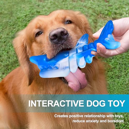 PETSTA Dog Chew Toys for Aggressive Chewers, Durable Toys for Large Dogs, Heavy Duty Indestructible Large Dog Toys, Tough Dog Toys for Medium/Large Dogs Breed - color: BlueFish
