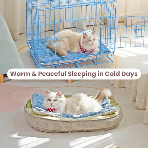 Self Warming Cat Bed, 36 X 23 Inch Reversible Two-Sided Use Self Heating Mat for Cats and Dogs, Washable Cat Warming Pad for Indoor Use, Cozy Flannel Base. (L - 36 X 23 Inch) - size: L - 36 X 23 Inch
