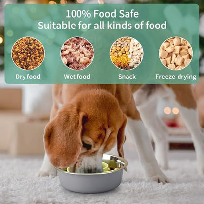 Slow Feeder Dog Bowls Insert, Animire Soft Silicone Slow Eating Dog Food Bowl for Small, Medium and Large Dogs, Compatible with Regular and Elevated Bowls - color: Green, size: M