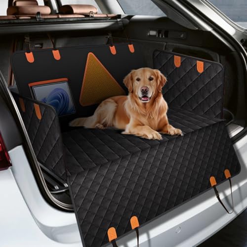 Dog Car Seat Vover,Back Seat Cover for Dogs,Durable Scratch Proof and Waterproof Pet Car Seat Cover for Limousine/Family Car/SUV/Pickup(Black,52" L x 56.6" W)