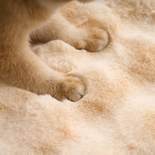 SHENGOCASE Pet Cushion Pad, Faux Fur Dog Cat Kneading Pillow, Crate Bed Insert, 16 Inches, 2-Pack - color: Beige, size: 16"