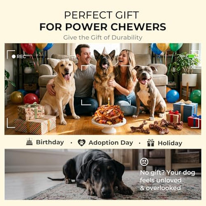 Kseroo 3-Pack Indestructible Dog Chew Toys for Aggressive Chewers: Bacon Flavored Rock-Hard Solid Nylon, Tough Dog Bones for Medium/Large Dogs 25-90lbs, Heavy Duty Dog Toys to Keep Them Busy, Brown-XL - color: 3PC-Bacon-Brown