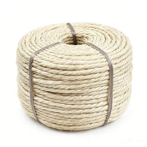 164Ft Sisal Rope for Cat Tree & Scratching Post Replacement, Scratcher Rope to Refresh Cat Furniture, Durable Cat Scratching Rope - color: 1/6 inch (4mm) Light Color