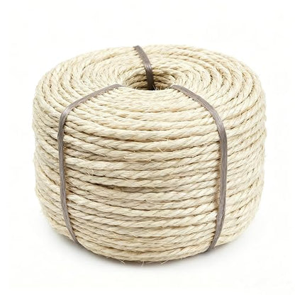 164Ft Sisal Rope for Cat Tree & Scratching Post Replacement, Scratcher Rope to Refresh Cat Furniture, Durable Cat Scratching Rope - color: 1/6 inch (4mm) Light Color