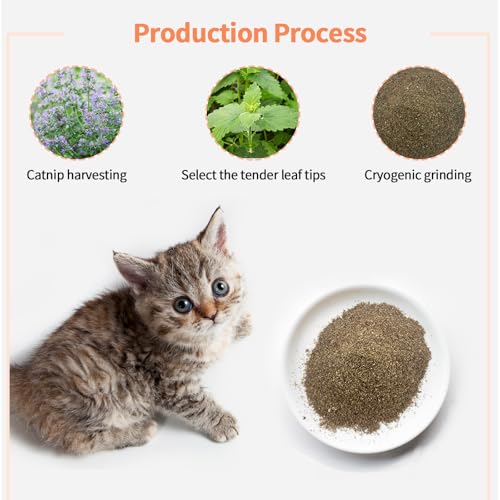 Premium Catnip for Cats & Kittens – Cold-Processed, High Potency Nepetalactone, 100% Pure Organic Leaf-Only Catnip for Toys, Scratchers, Refills, Stimulates Play & Protects Furniture - 45g - size: 45g