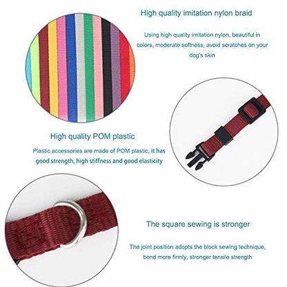 Puppy ID Collars, Identification Soft Nylon Puppy Collars, Adjustable Breakaway Safety Whelping Litter Collars for Newborn Puppies Kitten – Set of 15 (Small 6.9" - 10.2") - size: Square Button S (Pack of 15)