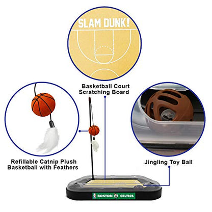 Pets First Boston Celtics Basketball Cat Scratcher Toy 14 x 11 - color: Boston Celtics