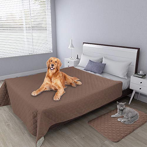 Easy-Going 100% Waterproof Dog Bed Cover, Non-Slip Pet Blanket for Furniture, Washable Couch Cover, Repleasement Sofa Cover (52x82 in,Brown) - color: Brown, size: 52x82 in