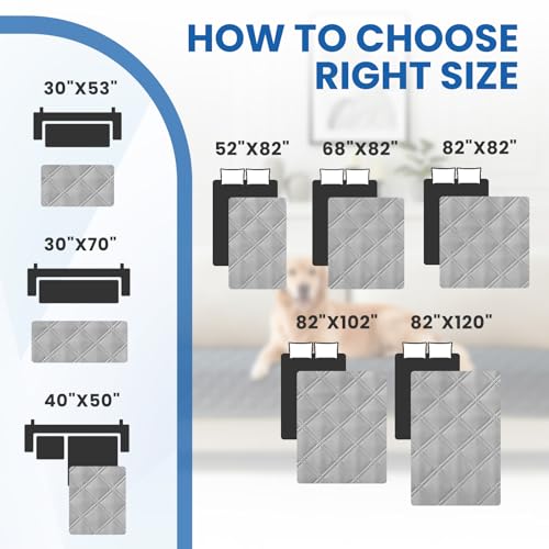 Waterproof Dog Blanket, Non-Slip Soft Pet Bed Cover, Couch Cover for Dogs Washable, Protects Sofa, Furniture, Crate, Car, Tear Resistant Leakproof Pet Blanket (30x70 Inch, Light Grey) - color: Light Grey, size: 30" x 70" (Pack of 1)