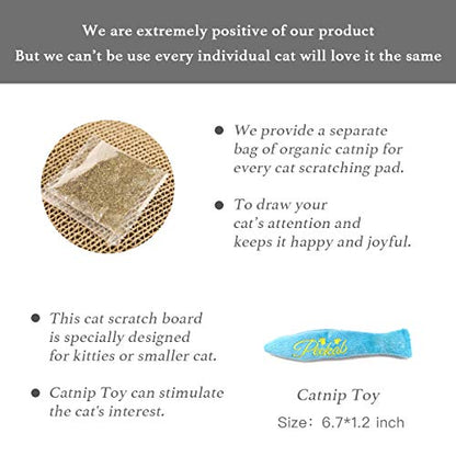 PEEKAB Cat Scratcher Cardboard Reversible Cat Scratch pad Kitty Corrugated Scratching Board Bed Catnip Included - size: M