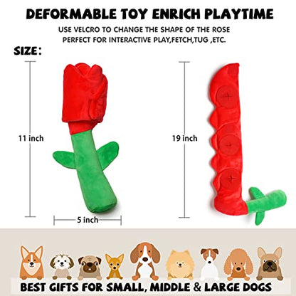 lilfrd Rose Puzzle Dog Toy, Valentine's Day & Christmas Gift, Squeaky Crinkle Enrichment Snuffle Mat, for Small Medium Large Dogs & Puppies - style: Rose