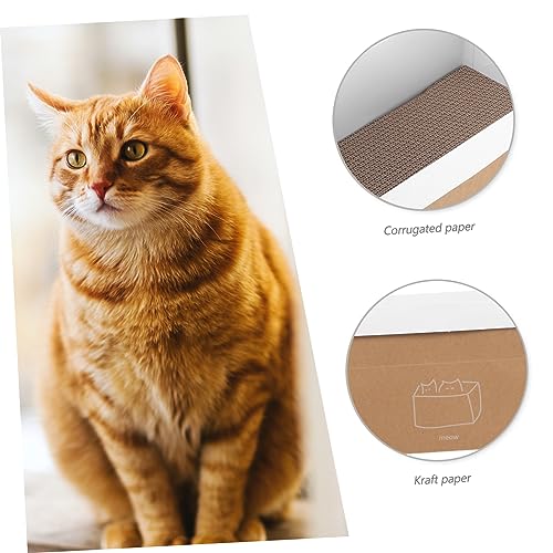 Mikikit 1set Detachable Cat Scratching Board and Cozy Sleeping Nest for Indoor Cats Kraft Material Secure Hidden Space for Kittens and Puppies Washable Pet Resting Place