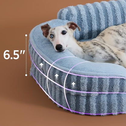 LE SURE Cute Dog Bed Medium Size Dog, Orthopedic Waterproof Medium Pet Beds with Sides, High Back Non-Slip Bottom and Egg-Crate Foam Pet Couch Sofa with Washable Removable Cover, Blue - color: Blue, size: 28.0"l X 23.0"w X 6.5"th
