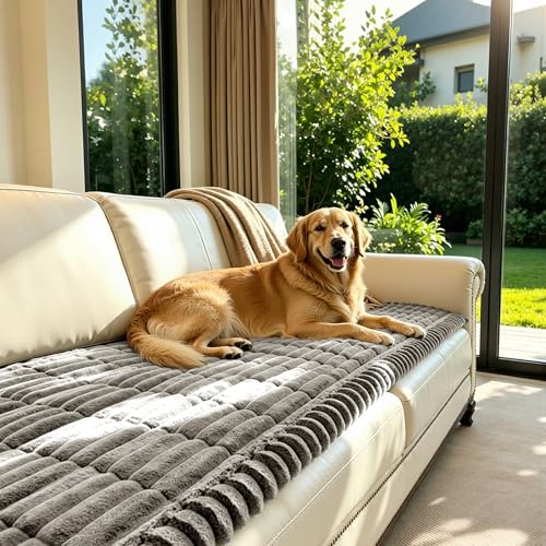 SUBRTEX Couch Cover for Dogs, Non-Slip Sofa Mat Washable, Thick Sofa Slipcover Cushion Protector Pet-Friendly(Light Gray, 27.6"x59.1") - color: Light Gray, size: 27.6"x59.1"