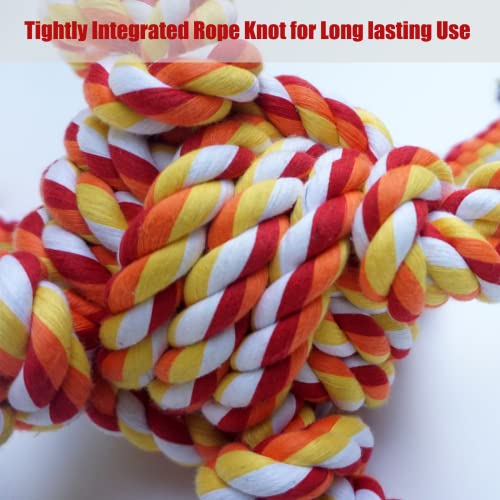 Meow&Woof Interactive Rope Toys for Aggressive Chewers - 1.7lbs Indestructible Ropes with 7 Knots for Large Dogs, Tug of War Teeth Cleaning Enrichment for Medium Breeds-Blue