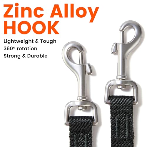 Double Dog Leash, No Tangle 360° Swivel, Adjustable Two Padded Handles, Double Clip Dog Leash Coupler Splitter Breeds (Green, 4/5'' x 4.8 FT, Std) - color: Green, size: Std M/L Handle