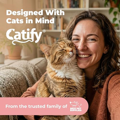 Best Pet Supplies Catify Cat Scratcher, Fun Interactive Scratchers, Posts, Poles, Claw Safe, Furniture Saver Indoor Play Support Natural Cat Behaviors Heavy Duty - Gray, 15.71 x 15.71 - color: Scratching Post (Gray) H: 16"
