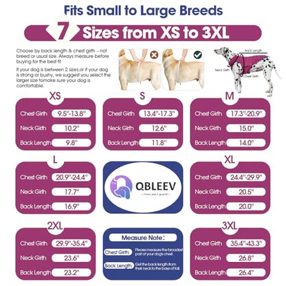 QBLEEV Reversible Dog Coat for Medium Dogs, Waterproof Windproof Winter Jacket Keeps Dogs Warm in Snow, Adjustable Hook & Loop Lightweight Dog Puffer Vest, Purple, L – Fits French Bulldog - color: Violet-Blue, size: Large