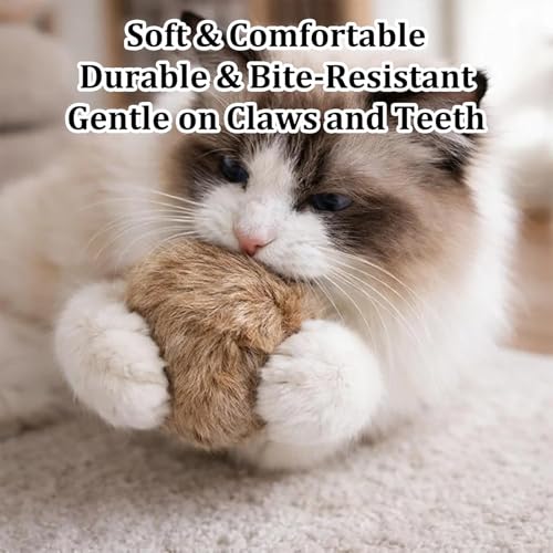 6 PCS Fake Rabbit Fur Ball Cat, Catnip Ball for Indoor Cats, Fake Rabbit Fur Balls for Stimulating Hunting Instincts and Interactive Bonding Play, Set of 3.15 Inch Balls