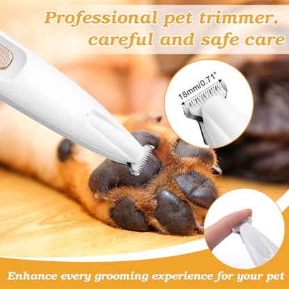 Palksky Dog Paw Trimmer, Upgraded 18mm-Blade Electric Dog Clippers for Groomming-with Led Display, Waterproof Pet Micro Precisiion Trimmer, Rechargeable Hair Shaver for Paws, Ears, Face, Rump-and Eyes - size: One Speed