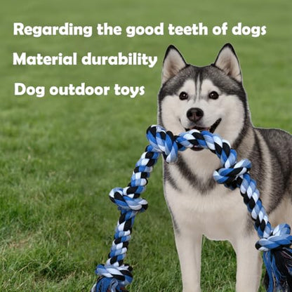 Dog Rope Toys for Large/Medium Aggressive Chewers,Tough Cotton Chew Toy,5 Knots 2.7Feet Indestructible,Knots Extra Tough Cotton Dog Ropes for Medium Large Dogs,Toy Teeth Cleaning